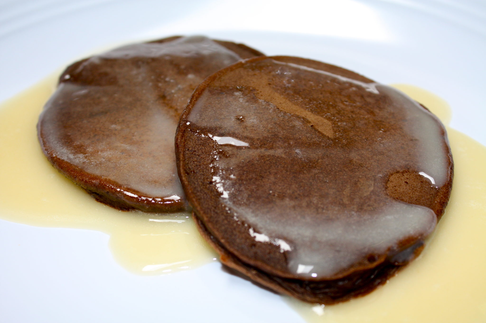 Chocolate Pancakes with Grandma's Syrup