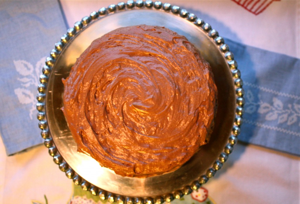 Peanut Butter Birthday Cake with Chocolate Buttercream Frosting IMG 2255 1024x696