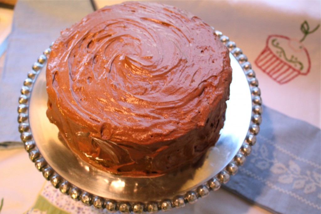 Peanut Butter Birthday Cake with Chocolate Buttercream Frosting IMG 2257 1024x682